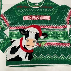 Holiday Time Christmas Moood Festive Sweater. Mens size 3XL. Pilling. Ugly Tacky